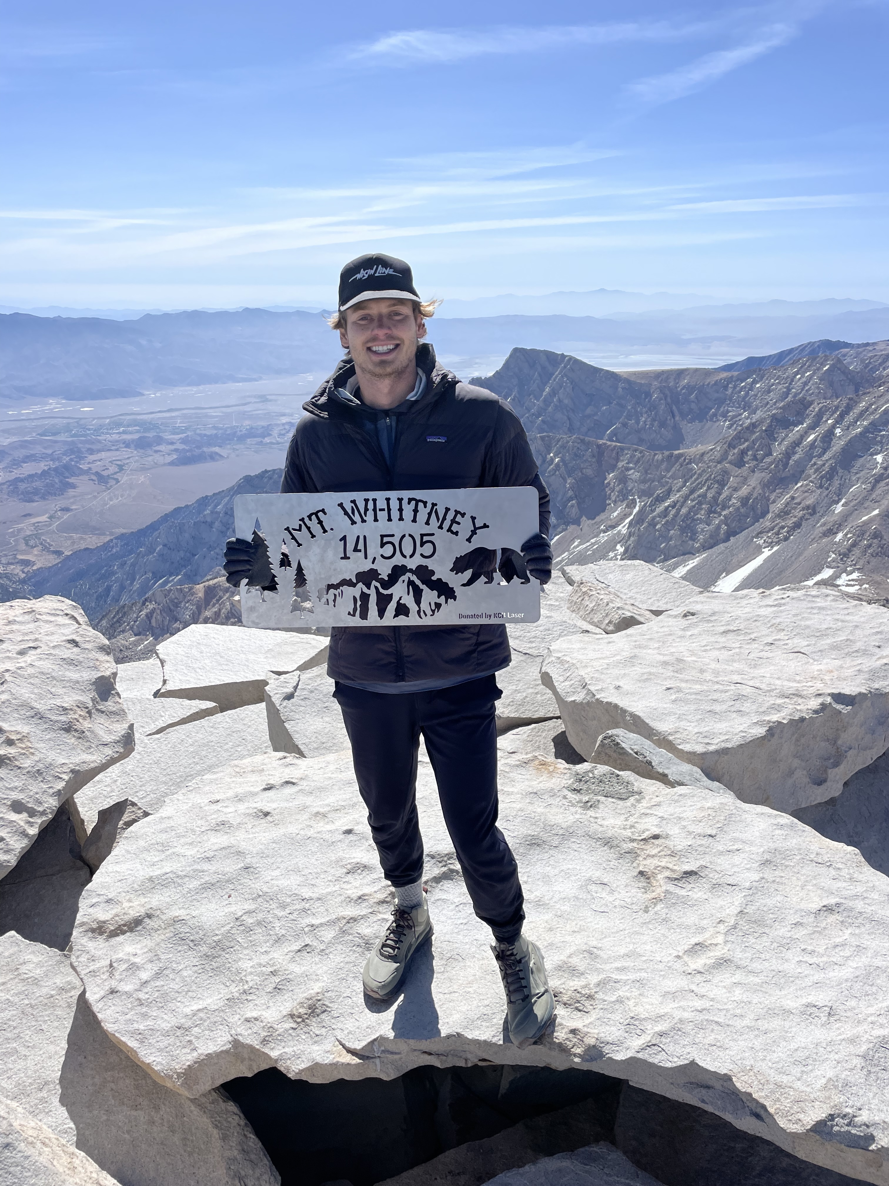 Andrew Knoell on the summit of Mt. Whitney